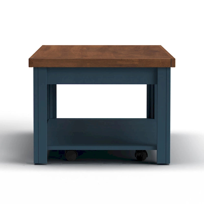 48-Inch Coffee Table, Blue Denim & Whiskey Two-Tone, No Assembly Required