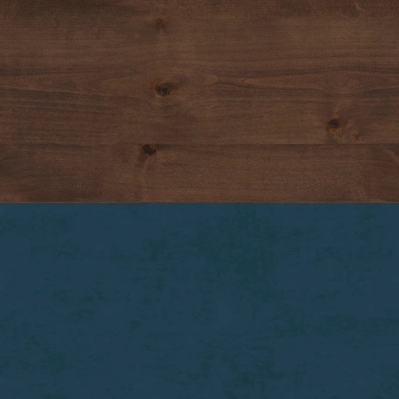 48-Inch Coffee Table, Blue Denim & Whiskey Two-Tone, No Assembly Required