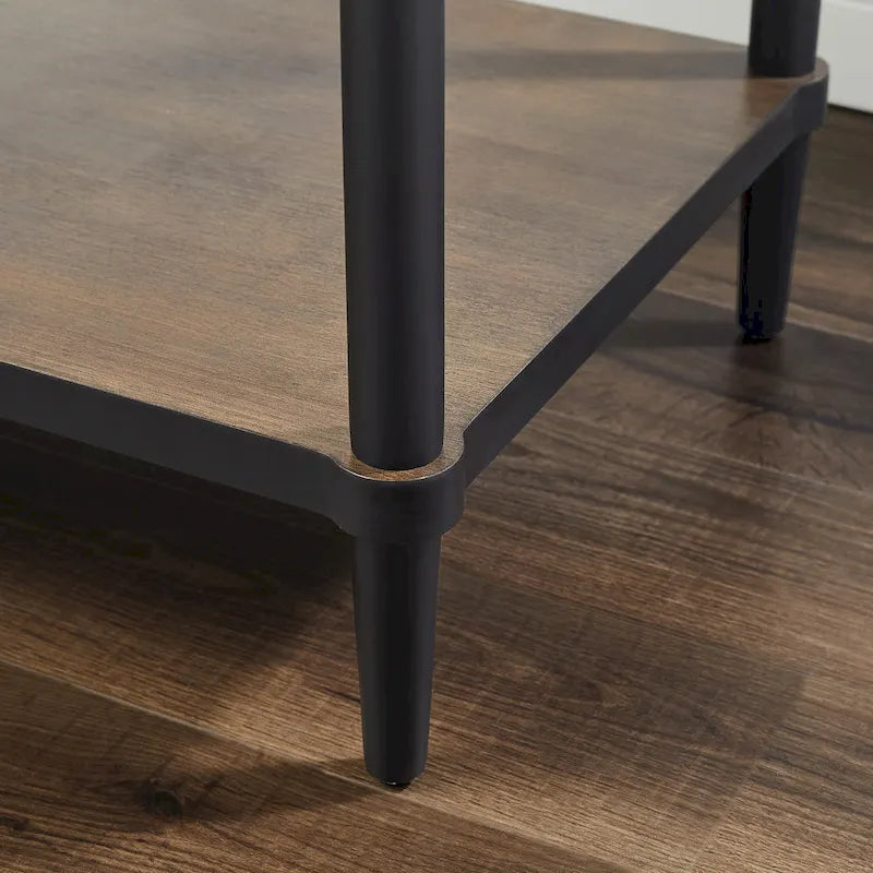 Mid-Century Wood Side End Table with Drawer