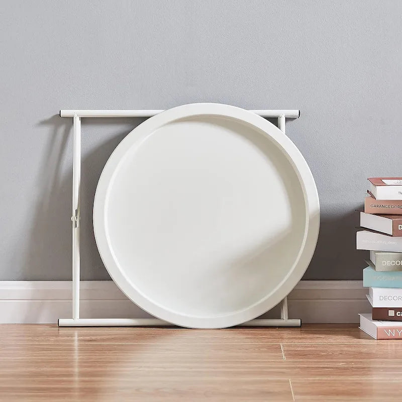 Folding Round Metal Side Table, Anti-Rust & Waterproof