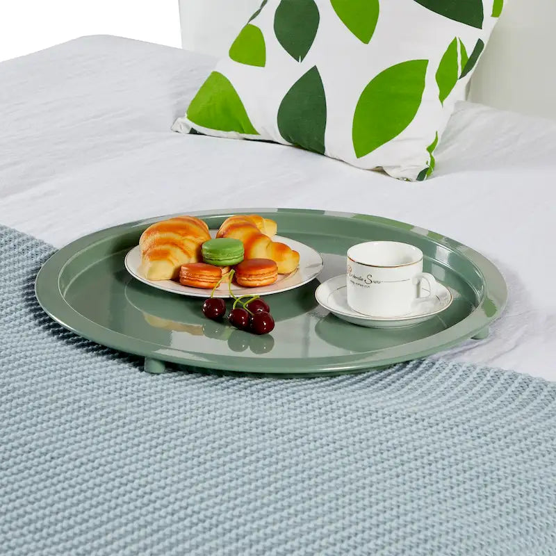Folding Round Metal Side Table, Anti-Rust & Waterproof
