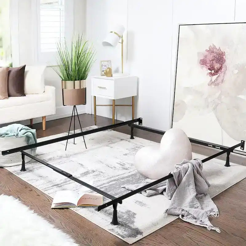 Expandable 4-Leg Metal Bed Frame — Queen, Full, Twin
