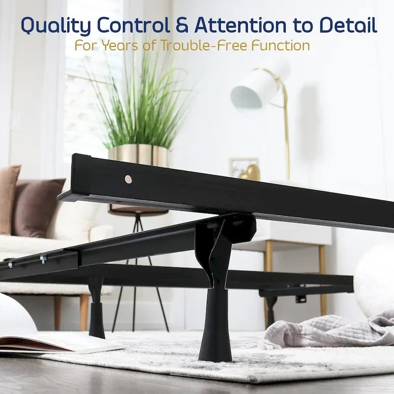 Expandable 4-Leg Metal Bed Frame — Queen, Full, Twin