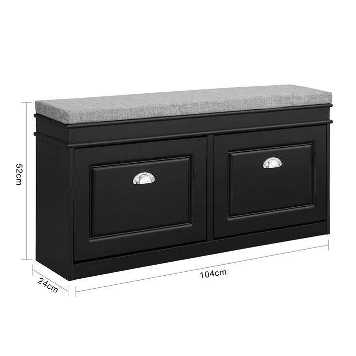 Hallway Shoe Bench Storage Cabinet With Flip-Drawer