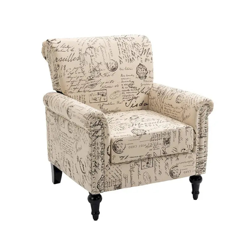 Mid-Century Modern Accent Chair Upholstered Lounge Arm Chair Single Sofa for Living Room