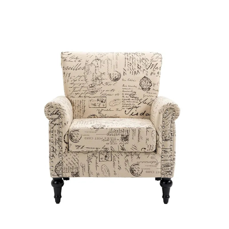 Mid-Century Modern Accent Chair Upholstered Lounge Arm Chair Single Sofa for Living Room