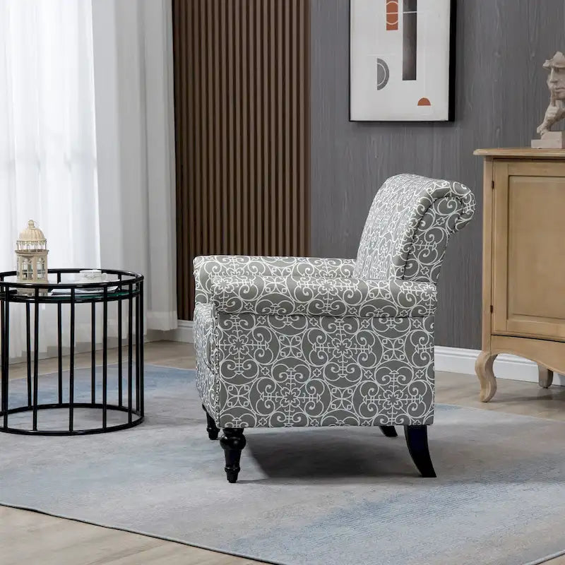 Mid-Century Modern Accent Chair Upholstered Lounge Arm Chair Single Sofa for Living Room