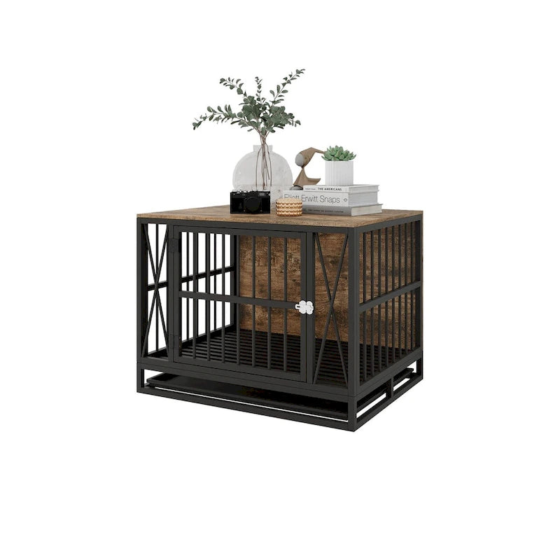 Dog Crate Furniture End Table with Removable Tray, 32.67 Inches