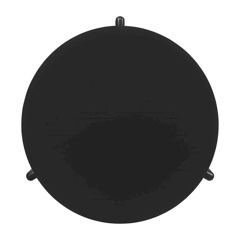 Black Round Coffee Table, Modern Slab Leg Design