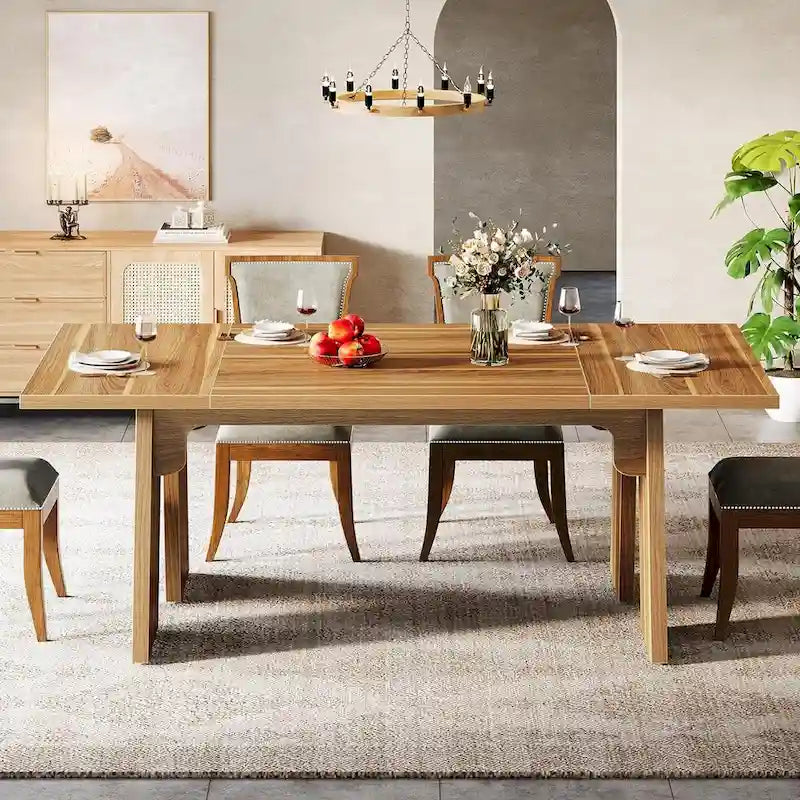 71-Inch Farmhouse Rectangular Dining Table, Seats 6–8