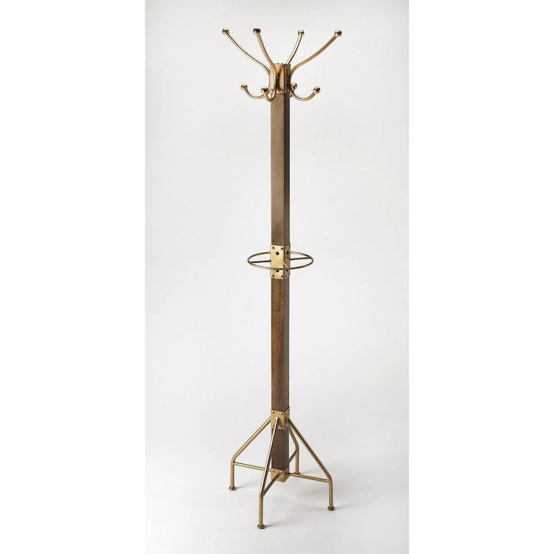 Wood & Iron Coat Rack Stand
