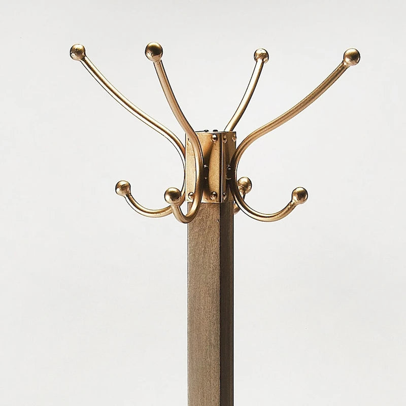 Wood & Iron Coat Rack Stand
