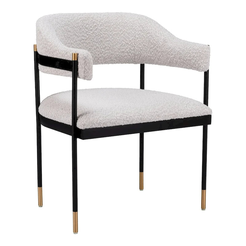 Dining Chair in Misty Gray Teddy Fabric
