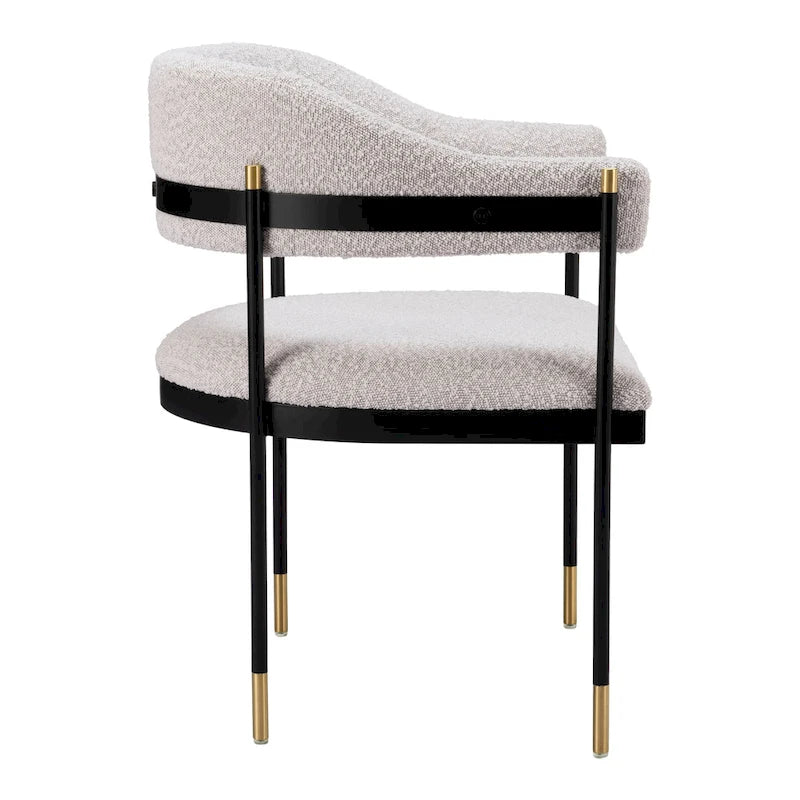 Dining Chair in Misty Gray Teddy Fabric