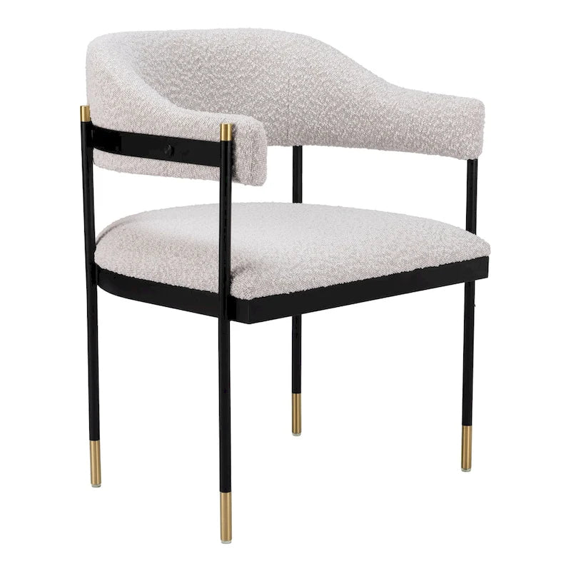 Dining Chair in Misty Gray Teddy Fabric