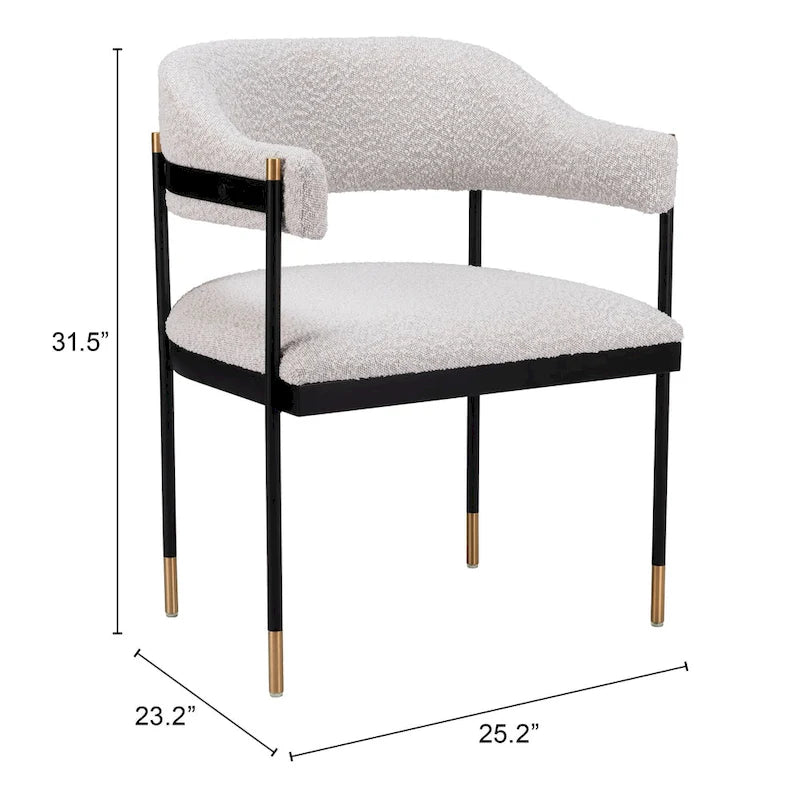 Dining Chair in Misty Gray Teddy Fabric