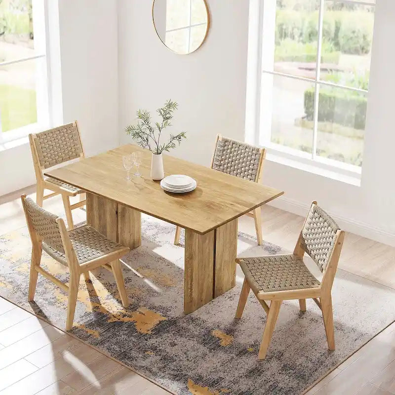 60-Inch Rectangular Mango Wood Dining Table
