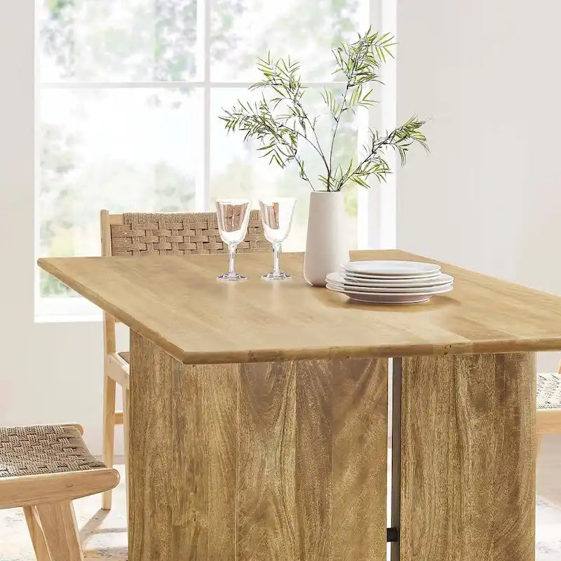 60-Inch Rectangular Mango Wood Dining Table