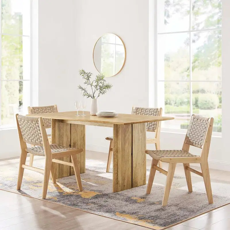 60-Inch Rectangular Mango Wood Dining Table
