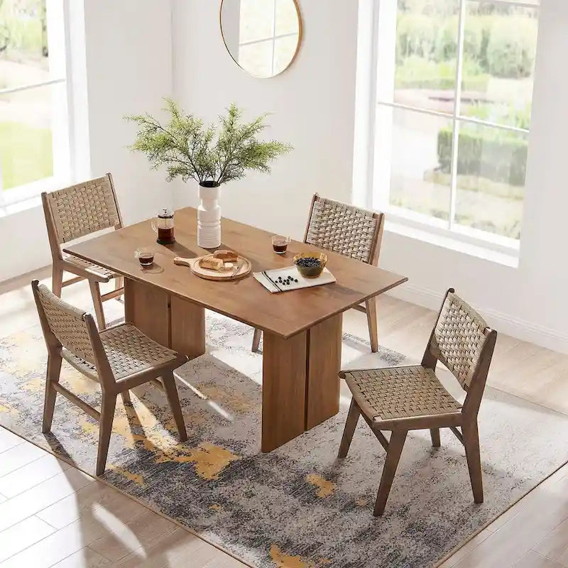 60-Inch Rectangular Mango Wood Dining Table