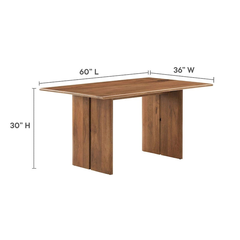 60-Inch Rectangular Mango Wood Dining Table