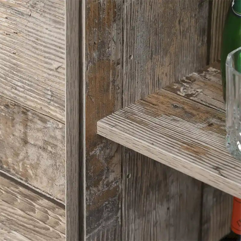Freestanding Rustic Kitchen Pantry Storage Cabinet with Sliding Barn Door